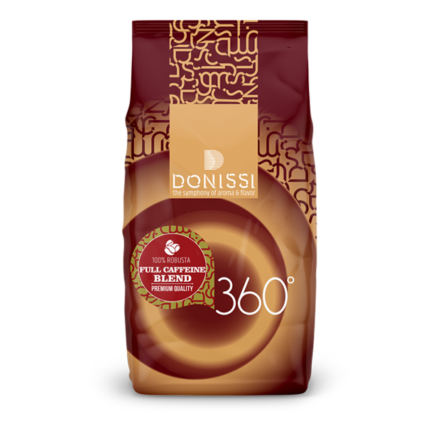 دانه قهوه 100% ربوستا، ترکیب پر کافئین